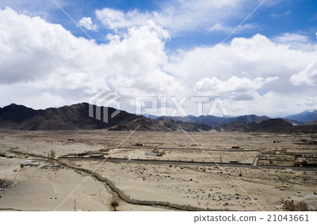 top view of hunder village in Leh, India top view of hunder village in Leh, India 21043661