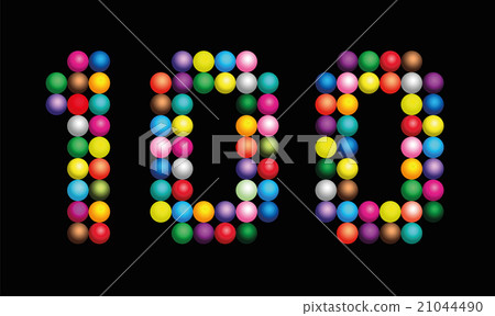 Hundred Balls Shiny Beads Number Black 21044490