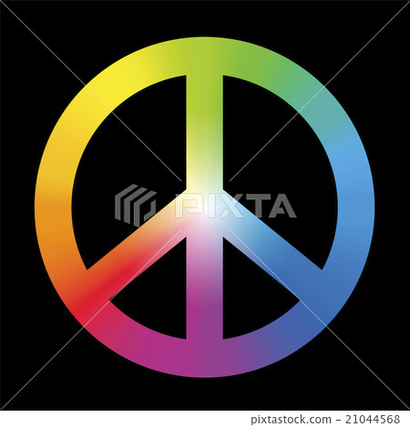 Peace Sign Colorful Rainbow Black 21044568
