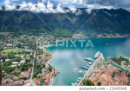 Panorama view of Kotor bay harbor (Boka Kotorska) Panorama view of Kotor bay harbor (Boka Kotorska) 21045940