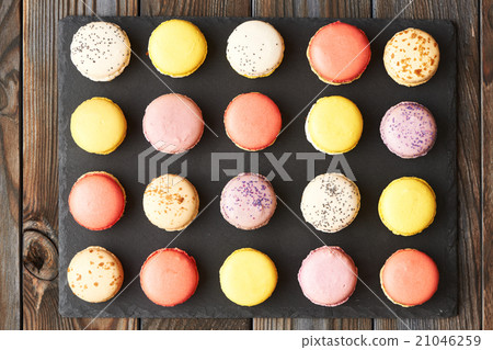 French delicious dessert macaroons 21046259