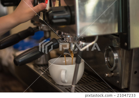 preparing coffee in cafe preparing coffee in cafe 21047233