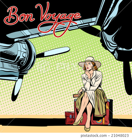 Bon voyage beautiful girl on the runway Bon voyage beautiful girl on the runway 21048023