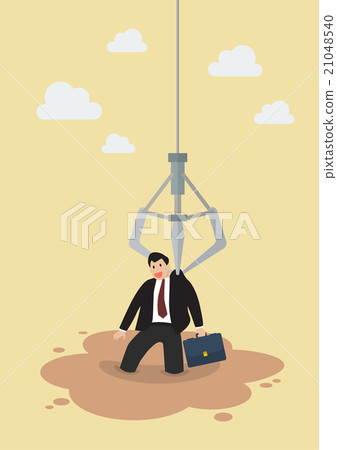 Robotic claw clutch businessman from a quicksand 21048540