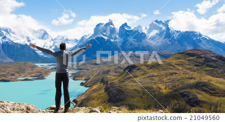 man hiking in patagonia 21049560