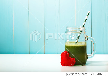 Green vegetable smoothie made with love 21050639