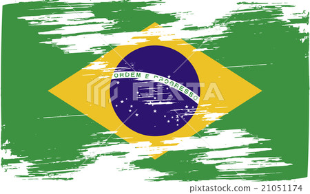 Flag of Brazil with old texture. Vector 21051174