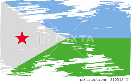 Flag of Djibouti with old texture. Vector 21051243