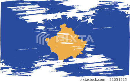 Flag of Kosovo with old texture. Vector 21051315