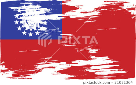 Flag of Myanmar Burma with old texture. Vector 21051364