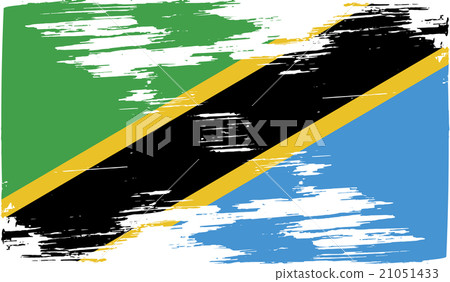 Flag of Tanzania with old texture. Vector 21051433