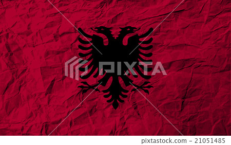 Flag of Albania with old texture. Vector 21051485