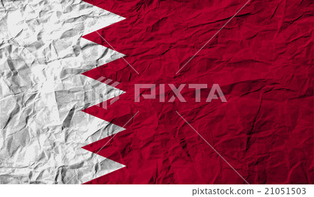 Flag of Bahrain with old texture. Vector 21051503