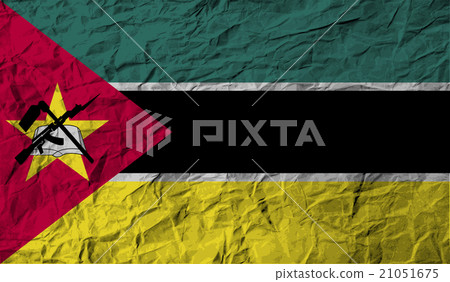 Flag of Mozambique with old texture. Vector 21051675