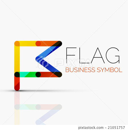 Logo flag, abstract linear geometric business icon Logo flag, abstract linear geometric business icon 21051757