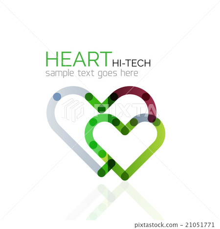 Logo love heart, abstract linear geometric Logo love heart, abstract linear geometric 21051771