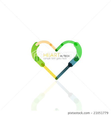 Logo love heart, abstract linear geometric 21051779