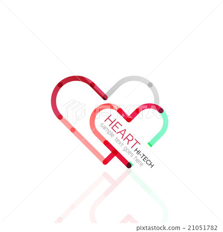 Logo love heart, abstract linear geometric 21051782