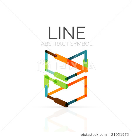 Linear abstract logo, connected multicolored 21051973