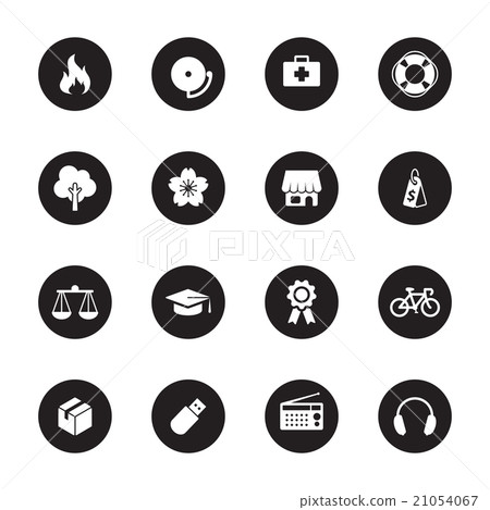 white flat transport and miscellaneous icon set white flat transport and miscellaneous icon set 21054067