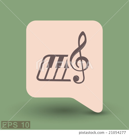 Pictograph of music key and keyboard Pictograph of music key and keyboard 21054277