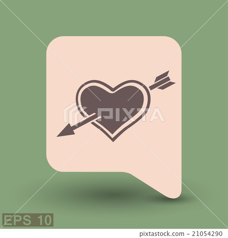Pictograph of heart with arrow 21054290