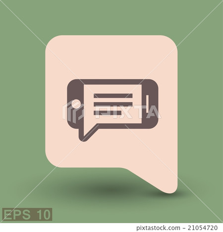 Pictograph of message or chat on smartphone Pictograph of message or chat on smartphone 21054720