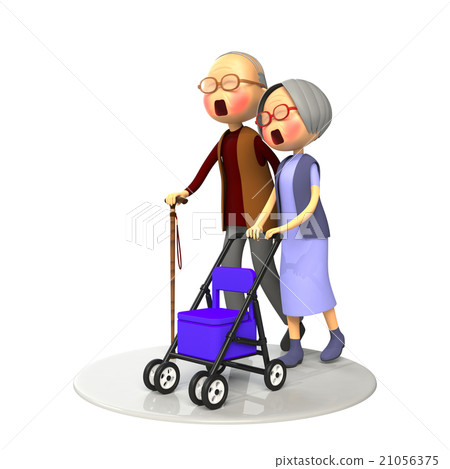 An old couple walking together An old couple walking together 21056375