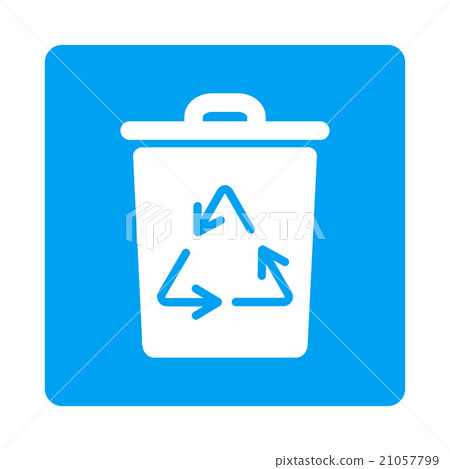 Recycle Bin Rounded Square Button 21057799