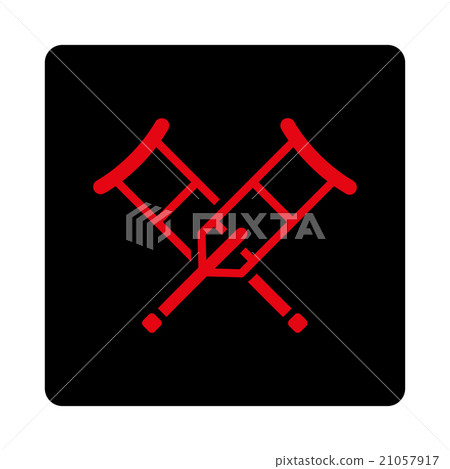 Crutches Rounded Square Button Crutches Rounded Square Button 21057917