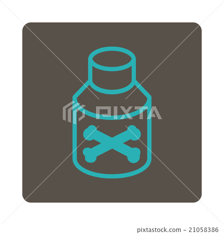 Poison Bottle Rounded Square Button Poison Bottle Rounded Square Button 21058386