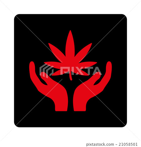 Cannabis Care Rounded Square Button 21058501