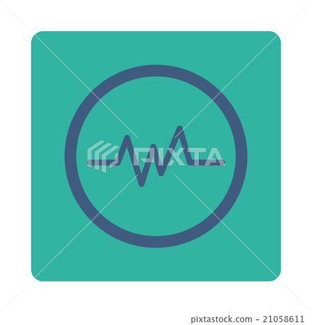 Graph Monitoring Rounded Square Button 21058611