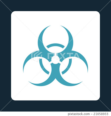 Bio Warning Rounded Square Button 21058933