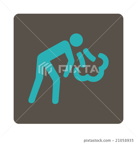 Vomiting Rounded Square Button Vomiting Rounded Square Button 21058935