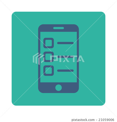 Mobile List Rounded Square Button - Stock Illustration [21059006] - PIXTA