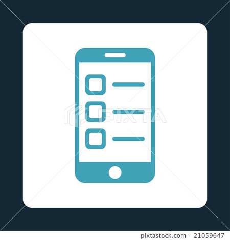 Mobile List Rounded Square Button - Stock Illustration [21059647] - PIXTA