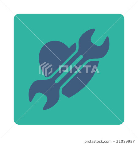 Heart Treatment Rounded Square Button - Stock Illustration [21059987 ...