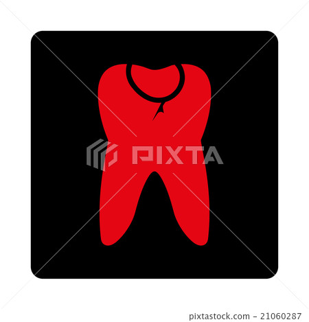 Tooth Caries Rounded Square Button 21060287