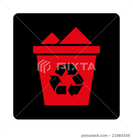 Full Rubbish Basket Rounded Square Button Full Rubbish Basket Rounded Square Button 21060389