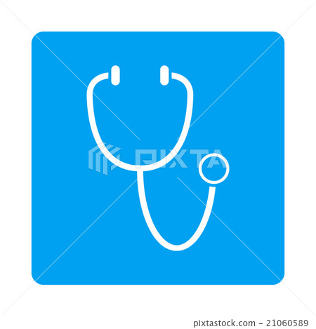 Stethoscope Rounded Square Button Stethoscope Rounded Square Button 21060589