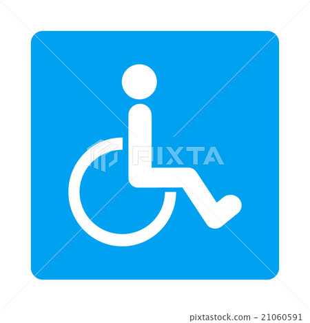 Disabled Person Rounded Square Button Disabled Person Rounded Square Button 21060591