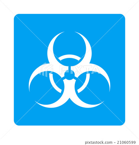 Biohazard Symbol Rounded Square Button 21060599