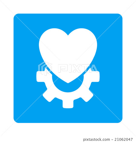 Mechanical Heart Rounded Square Button 21062047