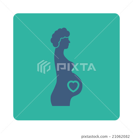 Pregnant Female Rounded Square Button Pregnant Female Rounded Square Button 21062082