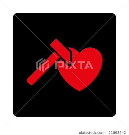 Heart Hammer Rounded Square Button - Stock Illustration [21062242] - PIXTA