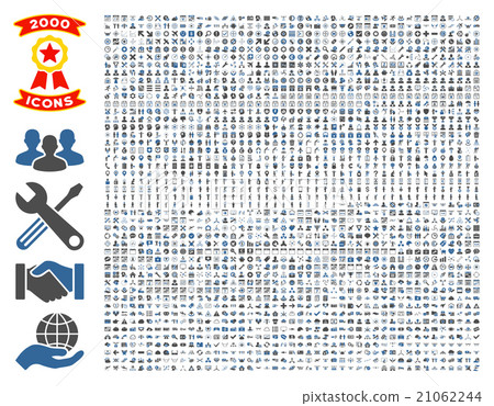 Collection Of 2000 Flat Vector Icons - Stock Illustration [21062244 ...
