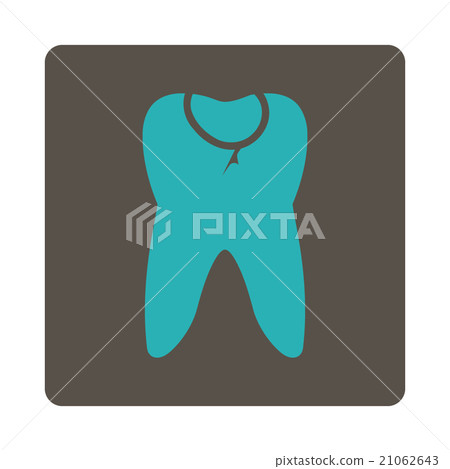 Tooth Caries Rounded Square Button Tooth Caries Rounded Square Button 21062643