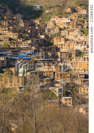 Scenery of Marsule with Iranian houses lined up on the slope Scenery of Marsule with Iranian houses lined up on the slope 21066382