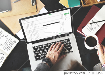 Businessman Using Laptop Working Thinking Concept Businessman Using Laptop Working Thinking Concept 21068456